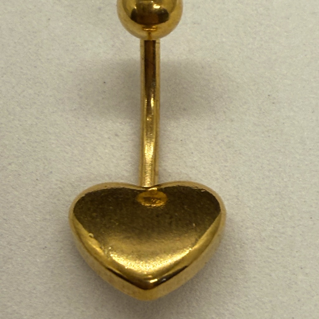 Gold Heart Belly Button Ring